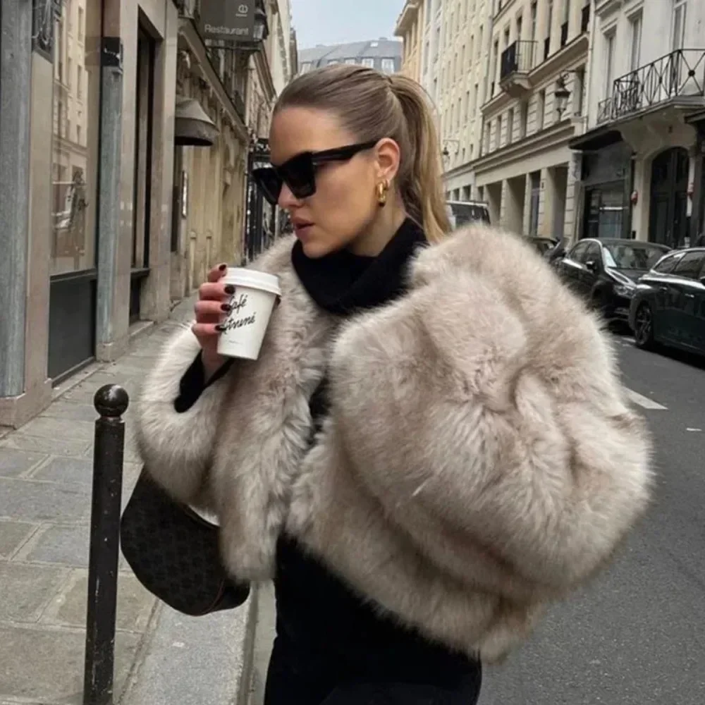 Street Fashion Week - OFTBUY Faux Fur Jacket Women Street