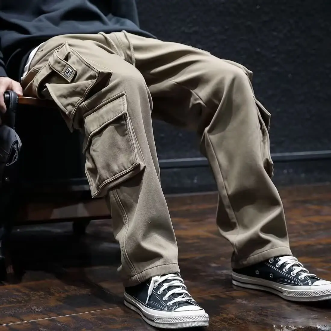 Cargo Pant Wide - Wide Multi Pocket Trousers Man Big