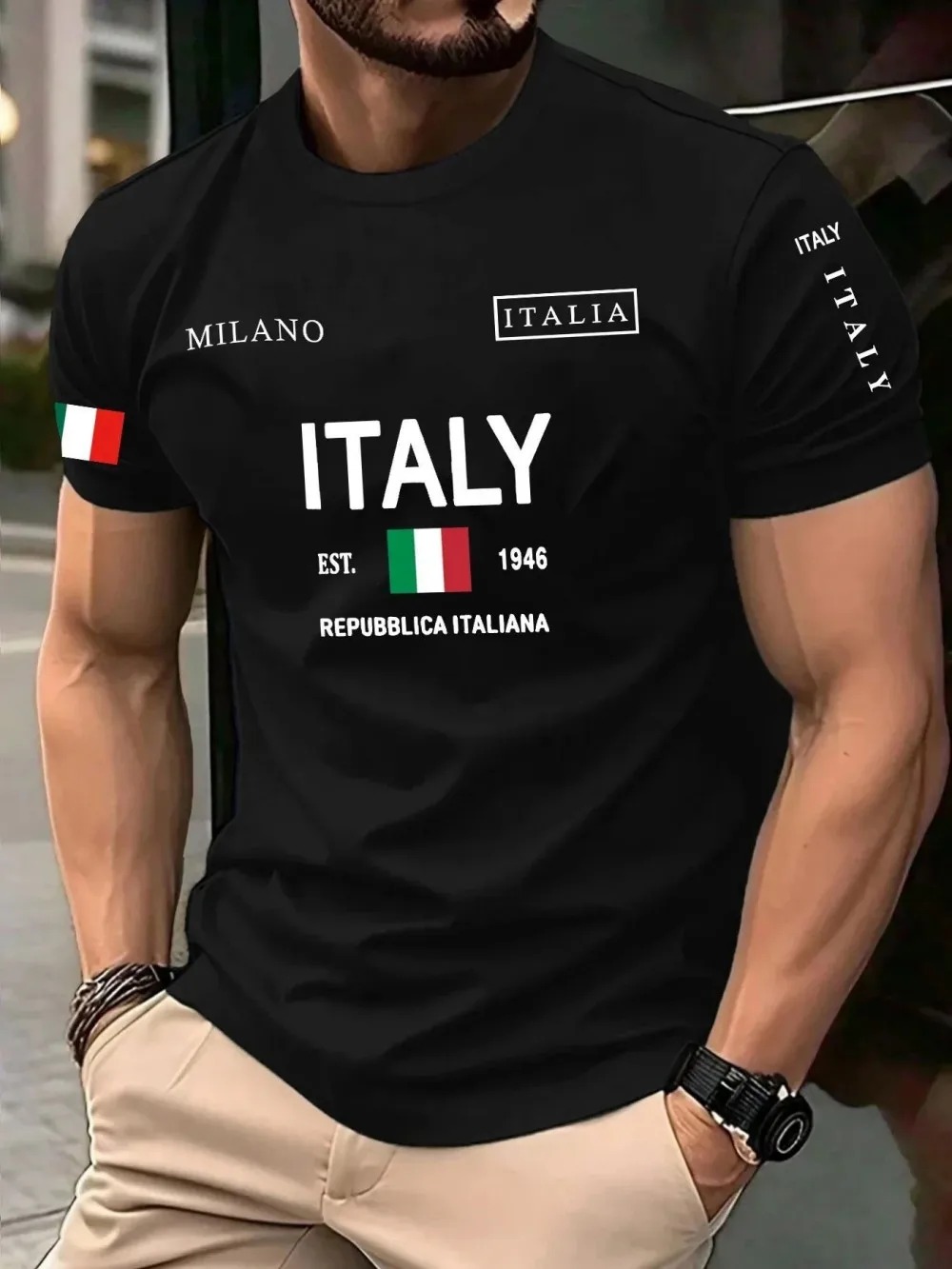Street Fashion Milan - European American Fashion Trend Milan Letter