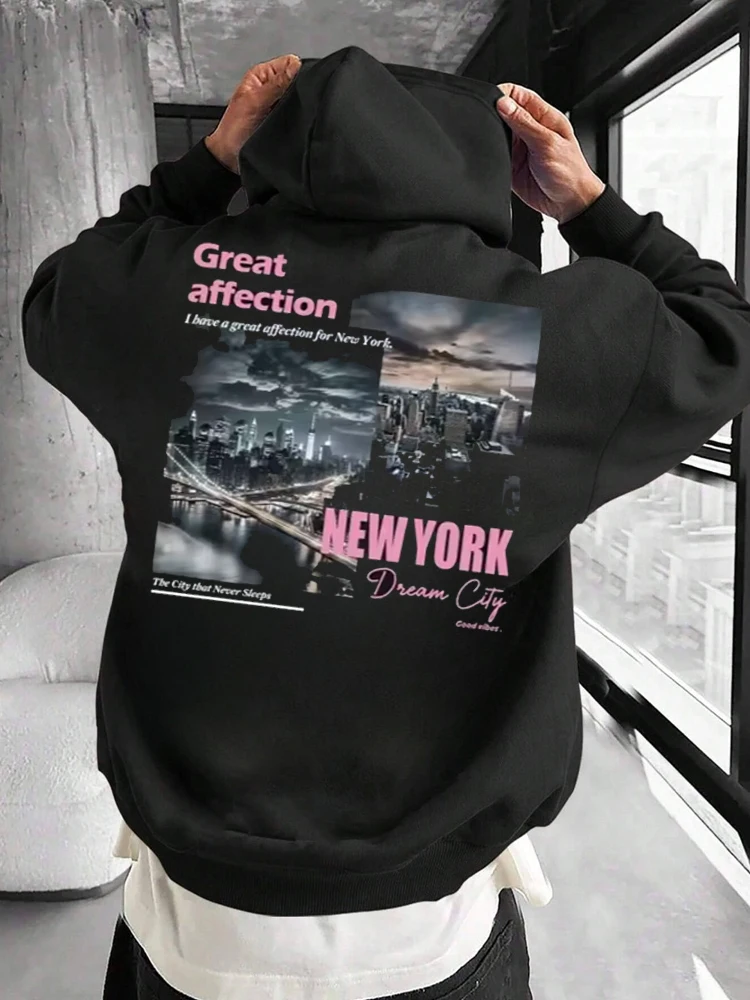Street Fashion New York 2025 - New York Dream City Printed Hoodies