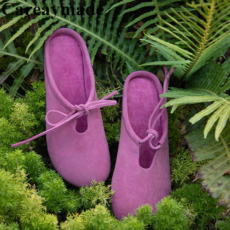 Street Fashion Kids - Careaymade-Genuine leather women's Sheepskin Slippers,Spring Soft
