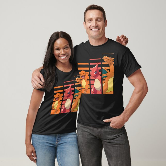 Street Fashion Evolution - Pokémon Charmander Evolutions Print T-shirt Cotton