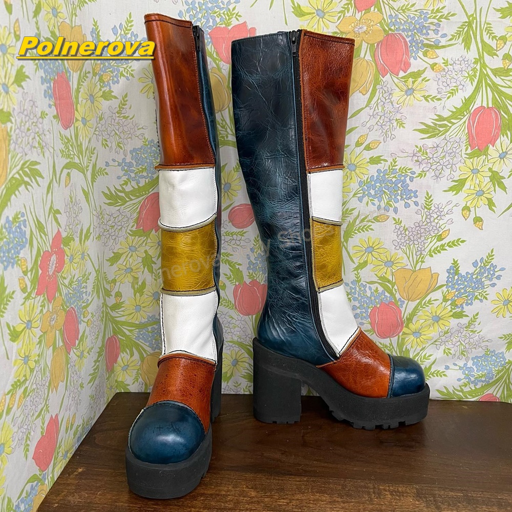Women Retro Patchwork Leather  - огляд і ціна Street Fashion Vintage