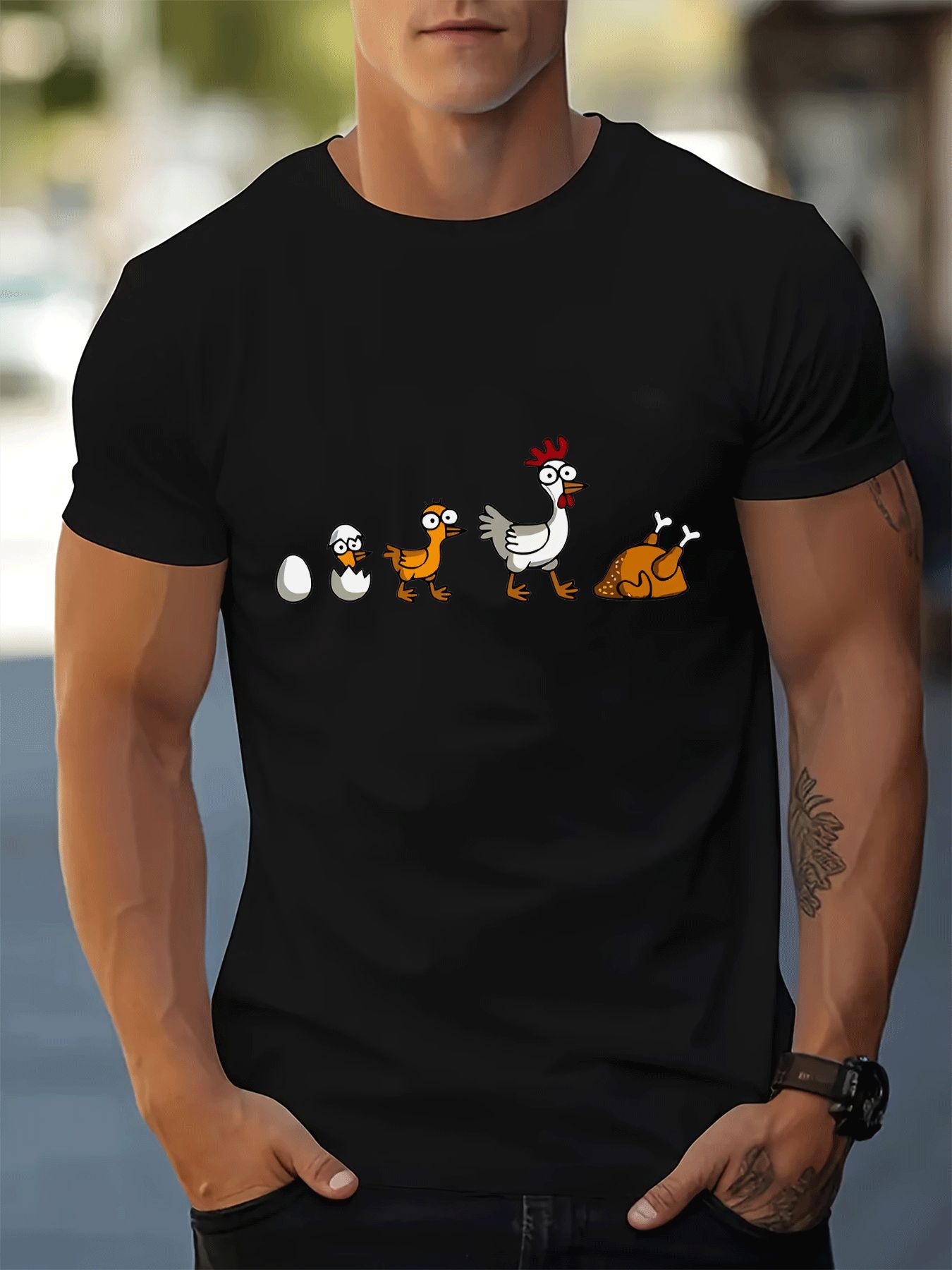 Mens White Crew Neck Tee Chick - огляд і ціна Street Fashion Evolution