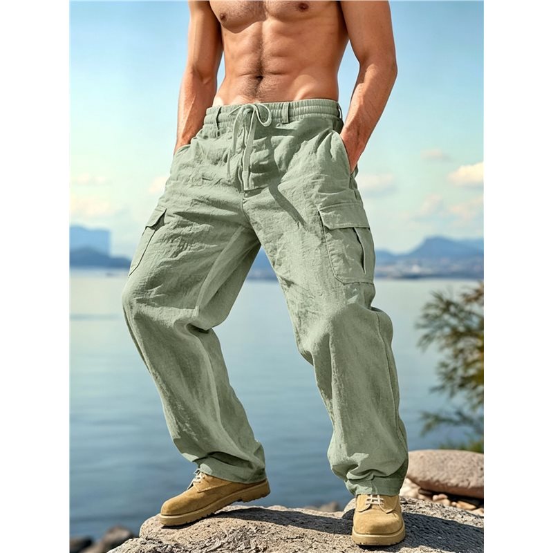 NEW-Men's Drawstring Waist Wid - огляд і ціна Cargo Pant Wide