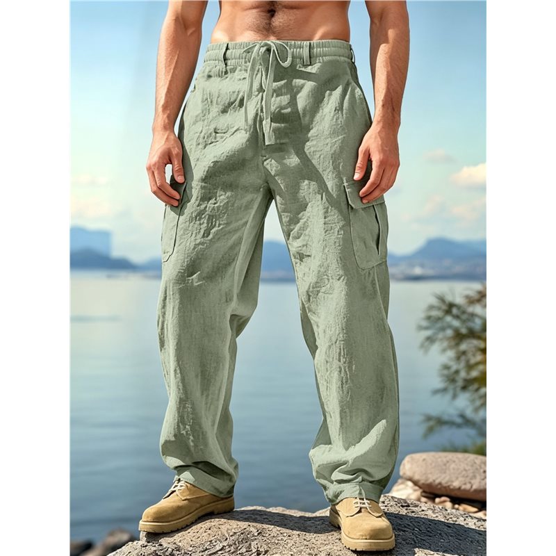NEW-Men's Drawstring Waist Wid - огляд і ціна Cargo Pant Wide