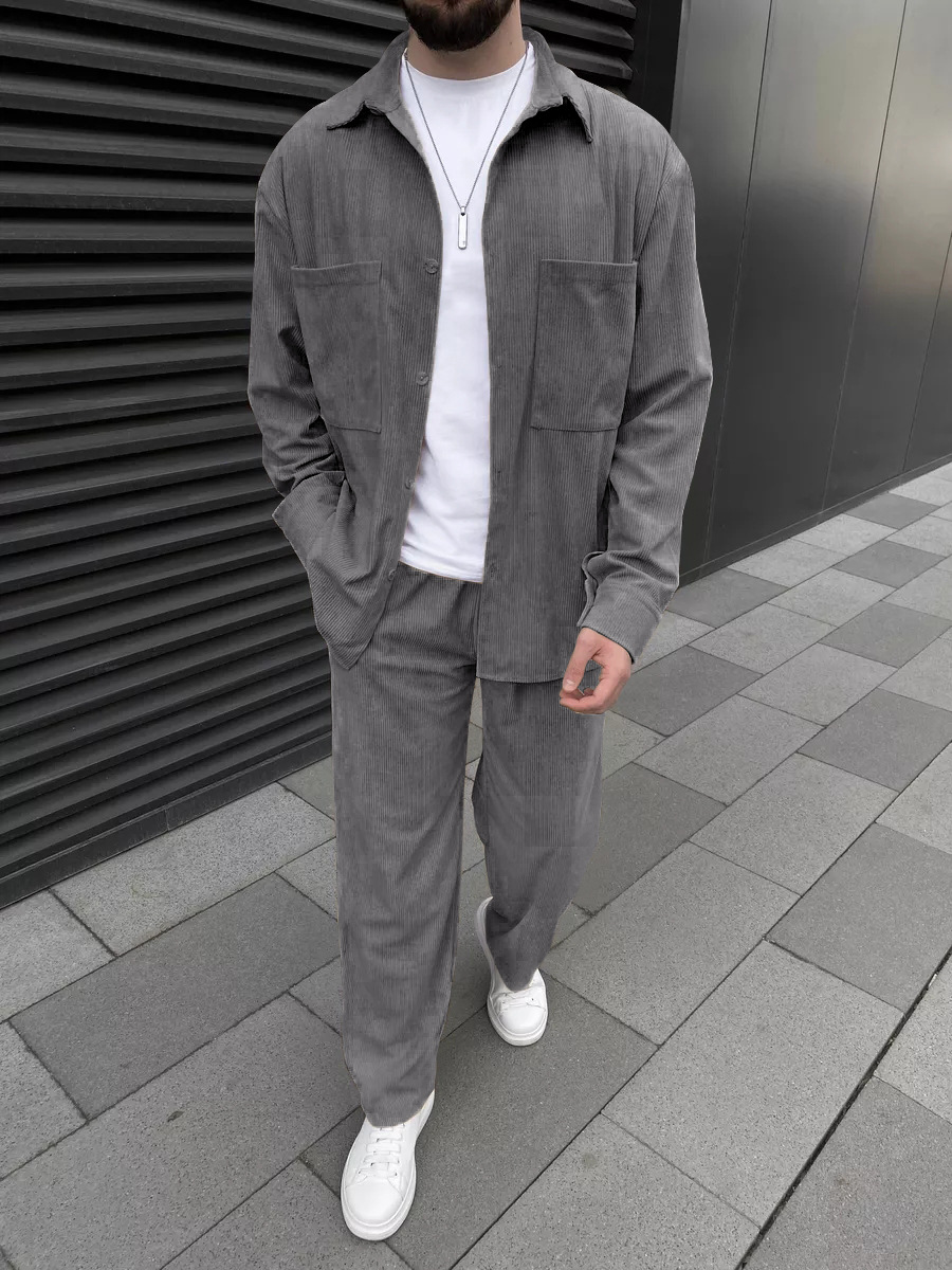 Men's corduroy two-piece outfi - огляд і ціна Street Fashion Outfit