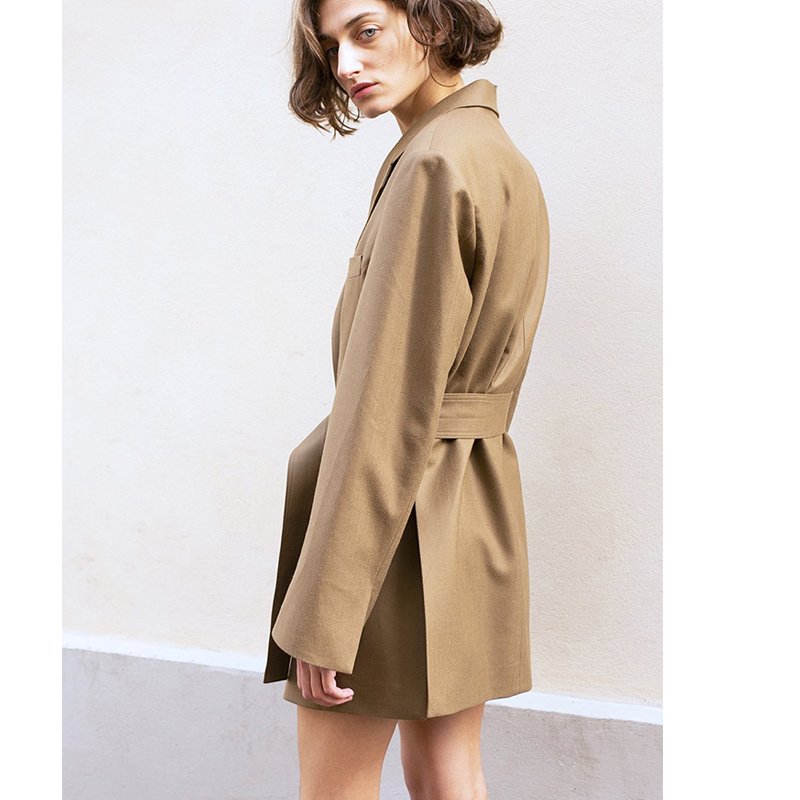 Chic Khaki Midi Suit Dress Fas - огляд і ціна Street Fashion Week