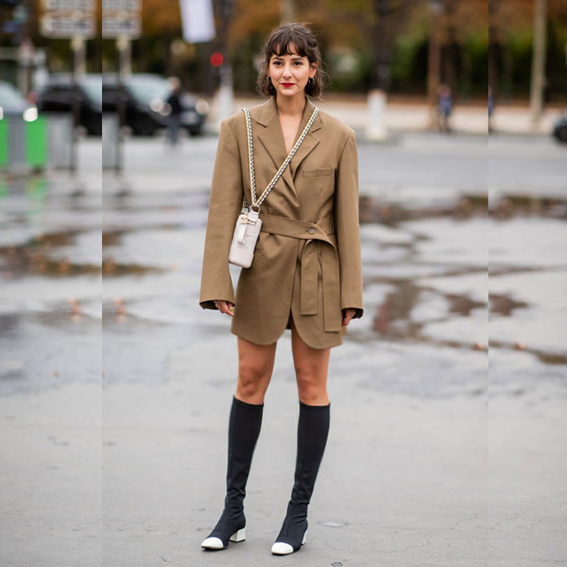 Chic Khaki Midi Suit Dress Fas - огляд і ціна Street Fashion Week