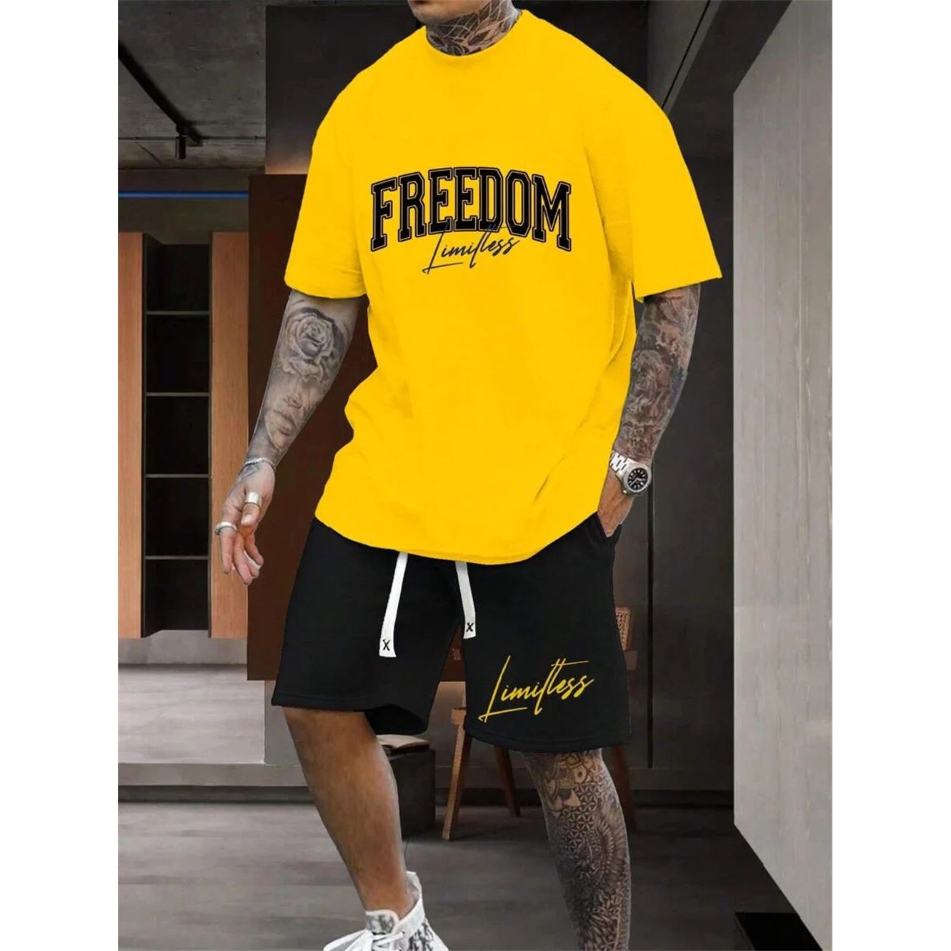 Men's Summer Two-piece Street  - огляд і ціна Street Fashion Outfit