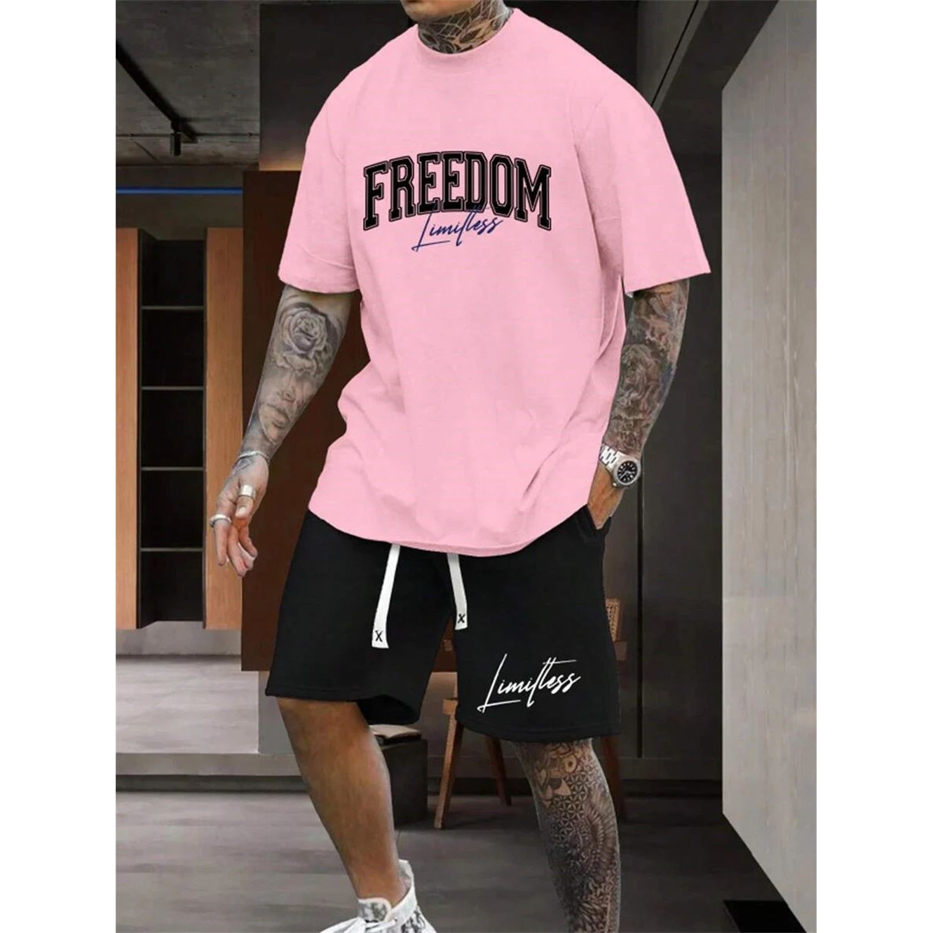 Men's Summer Two-piece Street  - огляд і ціна Street Fashion Outfit