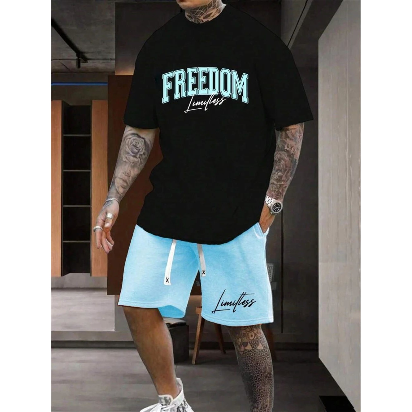 Men's Summer Two-piece Street  - огляд і ціна Street Fashion Outfit