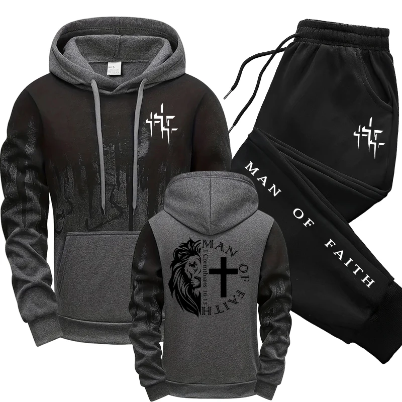 Man of Faith Pattern Men's Set - огляд і ціна Street Fashion Outfit