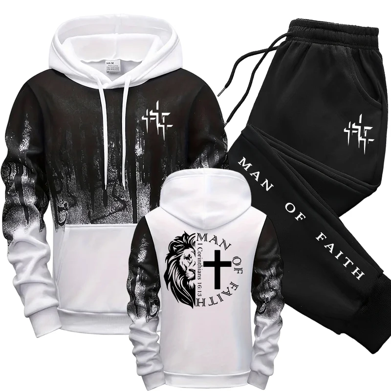 Man of Faith Pattern Men's Set - огляд і ціна Street Fashion Outfit
