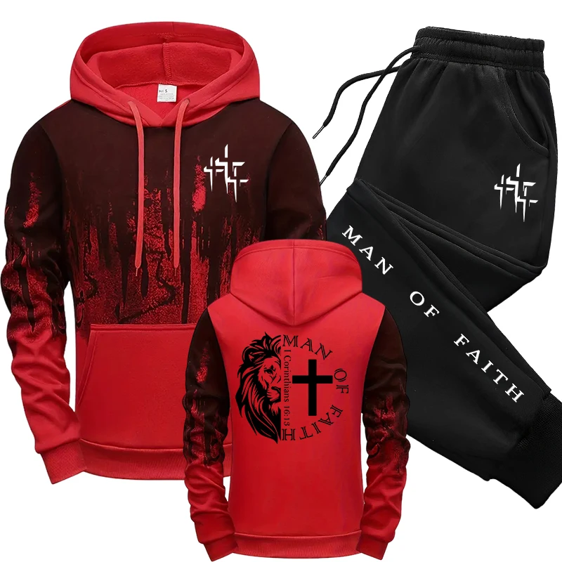 Man of Faith Pattern Men's Set - огляд і ціна Street Fashion Outfit