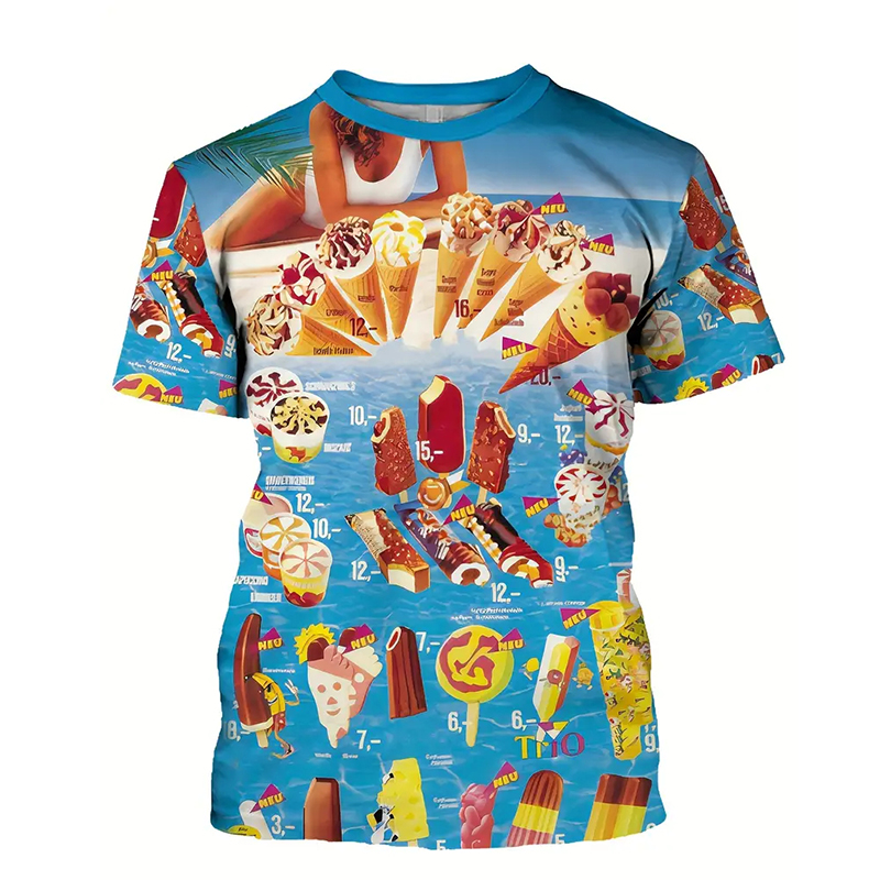 Ice Cream Color Fashion T-shir - огляд і ціна Street Fashion Trend 2025