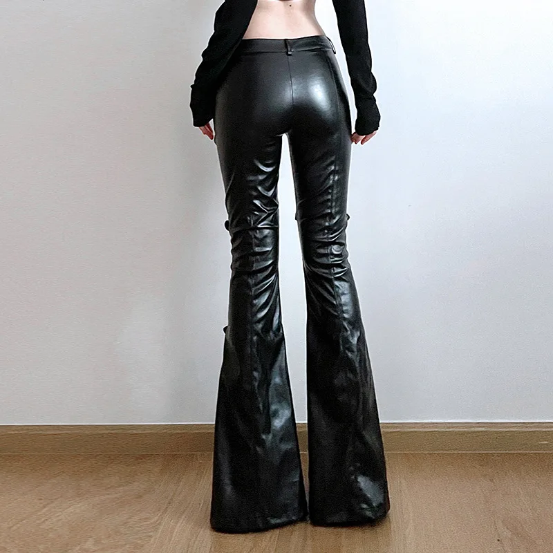 Women's PU Leather Flare Pants - огляд і ціна Street Fashion Vintage