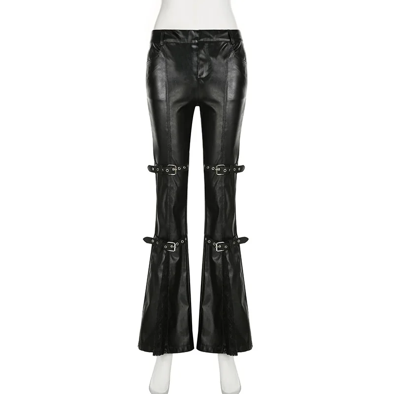 Women's PU Leather Flare Pants - огляд і ціна Street Fashion Vintage